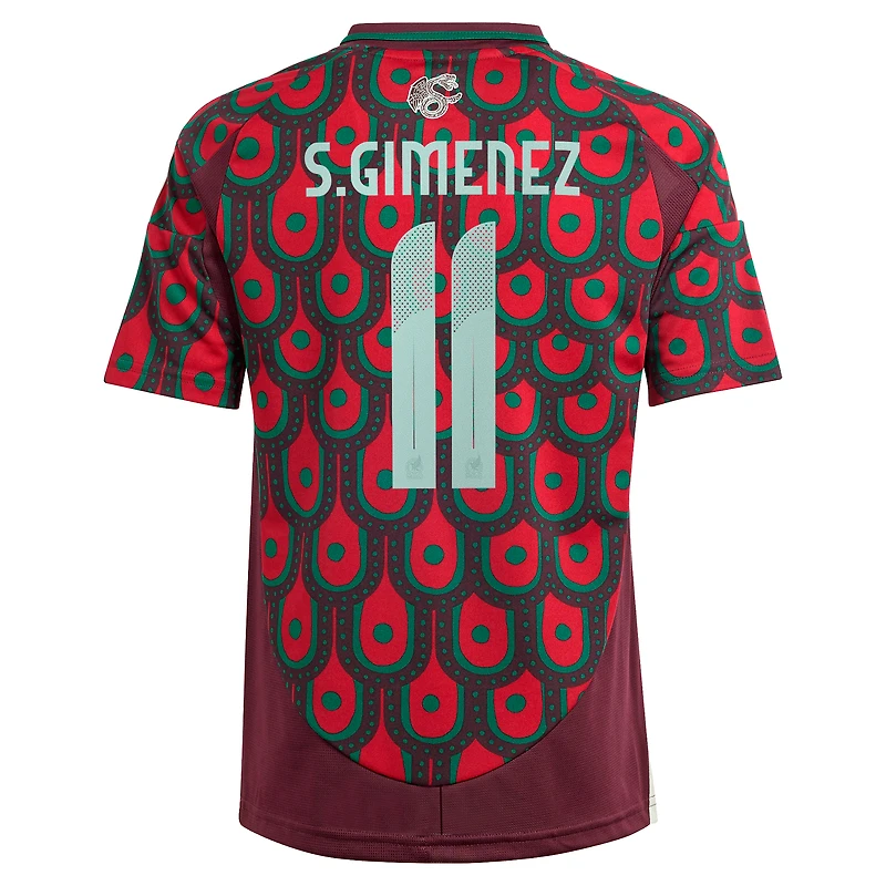 Maillot de joueur réplique à domicile l'équipe nationale du Mexique 2024 Santiago Giménez adidas pour jeunes, vert