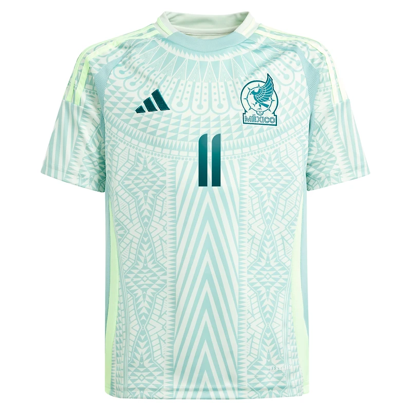 Maillot de joueur réplique extérieur l'équipe nationale du Mexique 2024 adidas Santiago Giménez vert pour jeunes