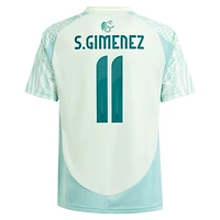 Maillot de joueur réplique extérieur l'équipe nationale du Mexique 2024 adidas Santiago Giménez vert pour jeunes