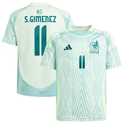 Youth adidas Santiago Giménez Green Mexico National Team 2024 Away Replica Player Jersey