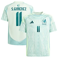Maillot de joueur réplique extérieur l'équipe nationale du Mexique 2024 adidas Santiago Giménez vert pour jeunes
