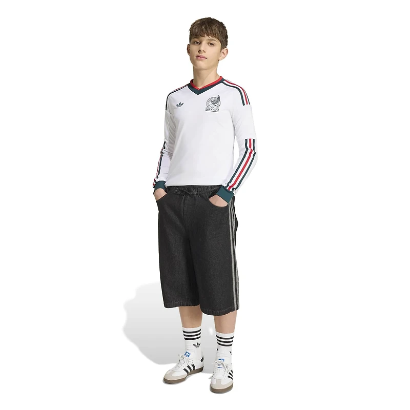 Maillot réplique extérieur à manches longues adidas blanc pour jeunes de l'équipe nationale du Mexique 2026