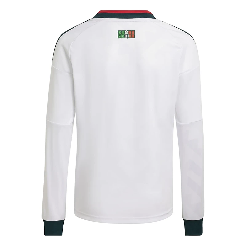 Youth adidas White Mexico National Team 2026 Away Replica Long Sleeve Jersey