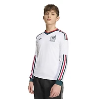 Maillot réplique extérieur à manches longues adidas blanc pour jeunes de l'équipe nationale du Mexique 2026