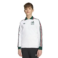 Veste zippée intégrale adidas blanche pour enfant, équipe nationale du Mexique, extérieur, modèle Anthem, extérieur.