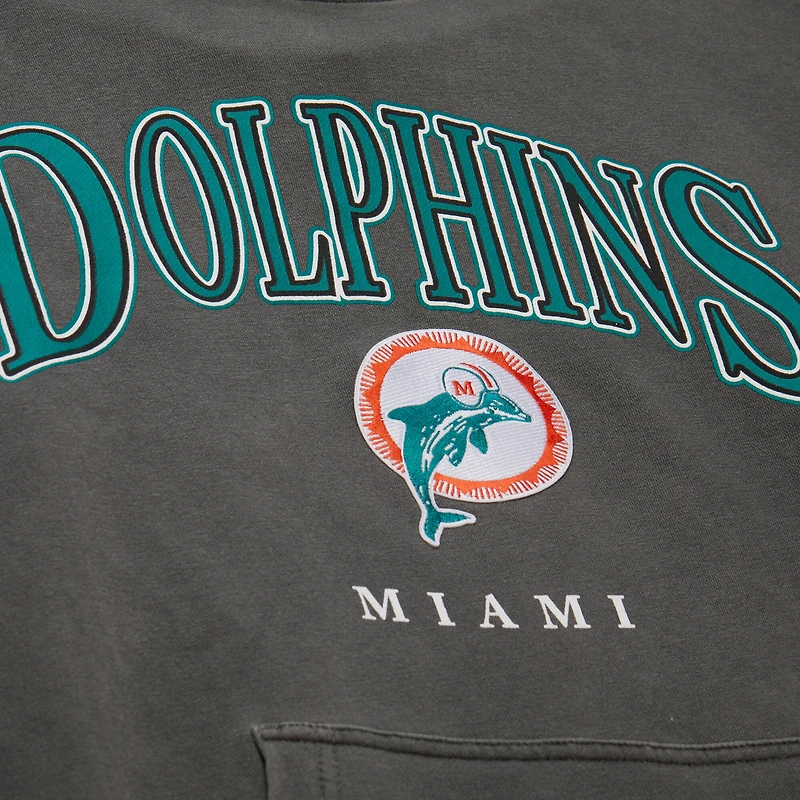 Sweat à capuche gris Miami Dolphins Slot de Mitchell & Ness