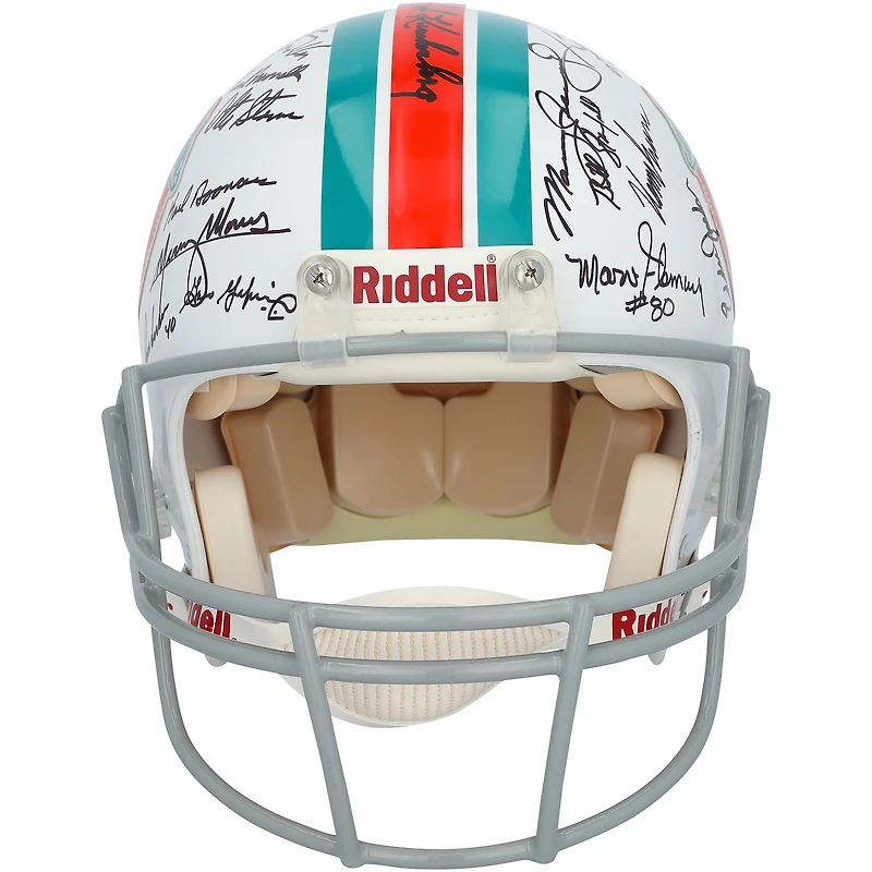 1972 Miami Dolphins Autographed Riddell Throwback Authentic Helmet with 40 Signatures