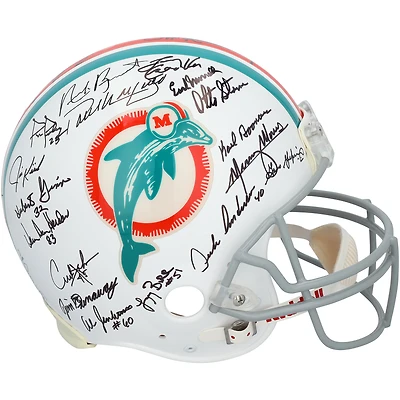 Casque Riddell authentique rétro des Dolphins de Miami de 1972, autographié et comportant 40 signatures.