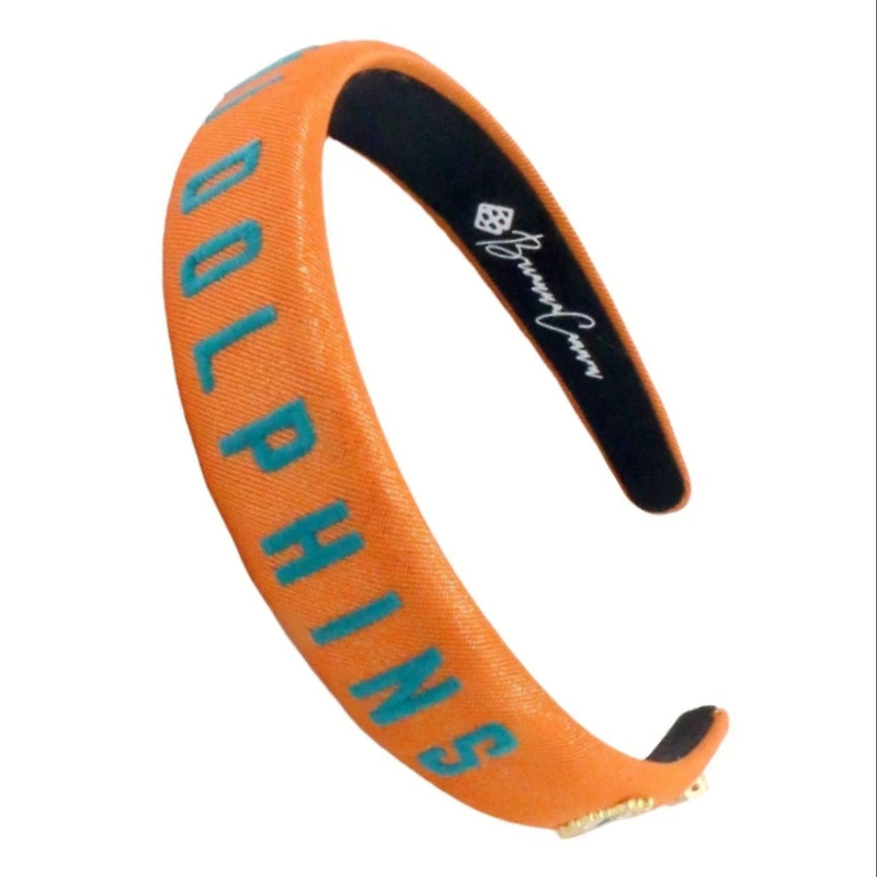 Brianna Cannon Miami Dolphins Thin Embroidered Headband