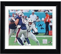 Chop Robinson Miami Dolphins Autographed 8" x 10" Sacking Drake Maye Photograph