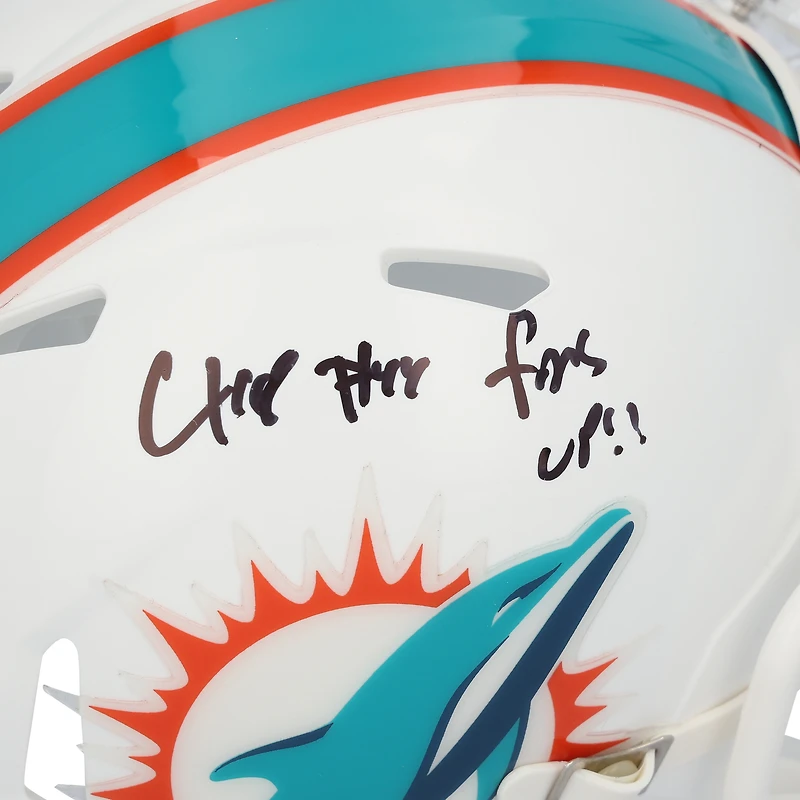 Chop Robinson Miami Dolphins Autographed Riddell Speed Mini Helmet with "Fins Up" Inscription
