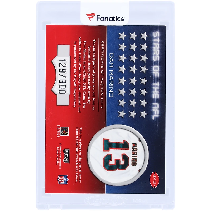 Carte Dan Marino Miami Dolphins 2002 Playoff Prestige Stars Of The NFL Team Logo 4 Couleurs Relic #SN-13 #129/300