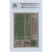 Carte de recrue 10 authentifiée Topps #123 Beckett de 1984 autographiée par Dan Marino Miami Dolphins
