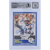 Carte autographiée de 1989 de Dan Marino Miami Dolphins Score #13 Beckett Fanatics Witnessed Authenticated 10