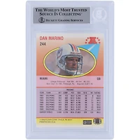 Carte autographiée de 1990 Fleer #244 Beckett par les Miami Dolphins de Dan Marino, carte authentifiée par des fanatiques de Beckett