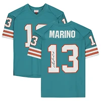Maillot réplique Mitchell & Ness Aqua autographié par Dan Marino des Dolphins de Miami