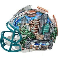 Dan Marino Miami Dolphins Autographed Riddell Throwback Mini Helmet - Art by Charles Fazzino - WN55914878