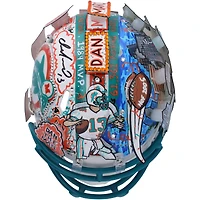 Dan Marino Miami Dolphins Autographed Riddell Throwback Mini Helmet - Art by Charles Fazzino - WN55914878