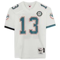 Maillot authentique blanc autographié par Dan Marino des Miami Dolphins avec inscription « HOF 05 » de Mitchell & Ness