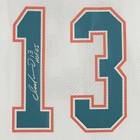 Maillot authentique blanc autographié par Dan Marino des Miami Dolphins avec inscription « HOF 05 » de Mitchell & Ness
