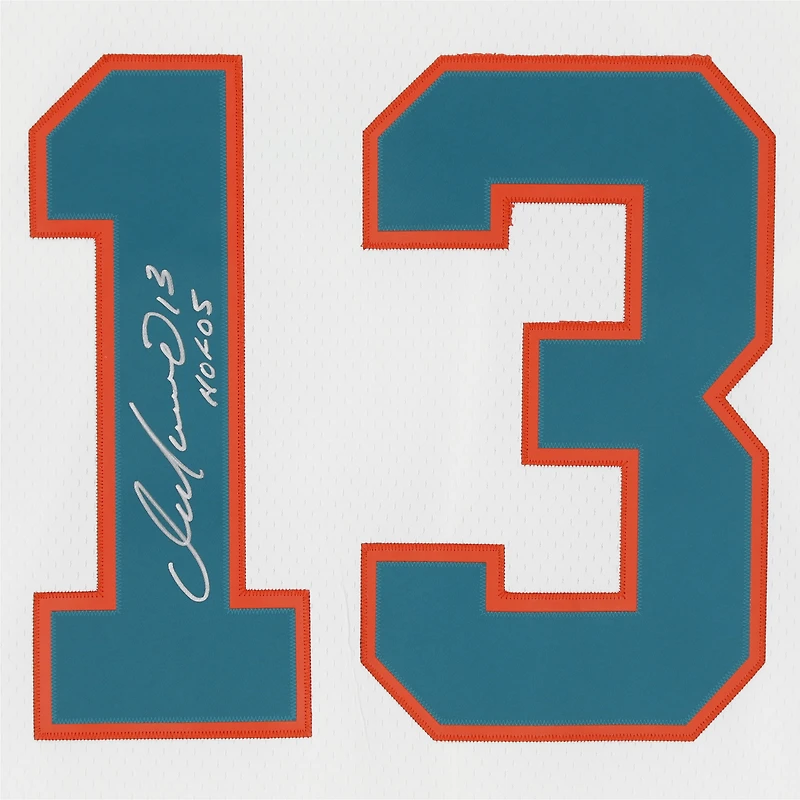 Dan Marino Miami Dolphins Autographed White Replica Mitchell & Ness Jersey with "HOF 05" Inscription