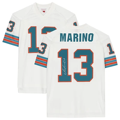 Maillot Mitchell & Ness blanc réplique autographié de Dan Marino, Miami Dolphins