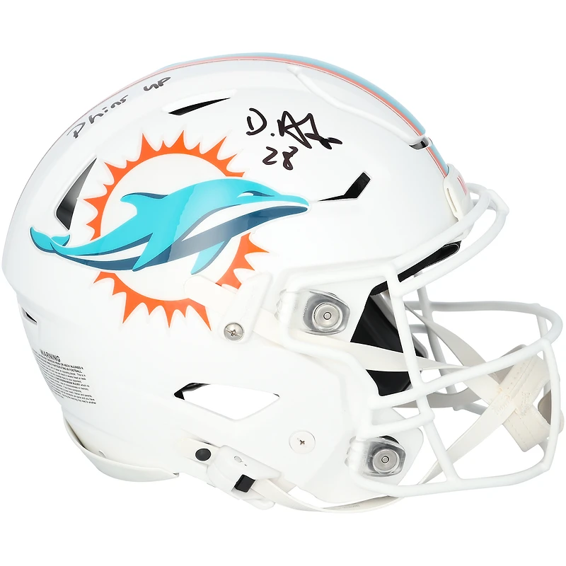 De’Von Achane Miami Dolphins Autographed Riddell Speed Flex Authentic Helmet with "Phins Up" Inscription