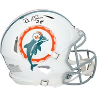 Casque authentique Riddell Tribute Speed ​​autographié par De’Von Achane des Dolphins de Miami