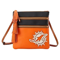 Dooney & Bourke Miami Dolphins Infield Sac à bandoulière à triple fermeture éclair