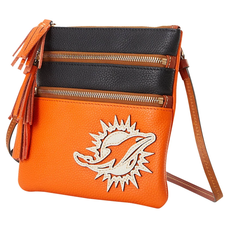 Dooney & Bourke Miami Dolphins Infield Sac à bandoulière à triple fermeture éclair