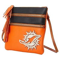 Dooney & Bourke Miami Dolphins Infield Sac à bandoulière à triple fermeture éclair