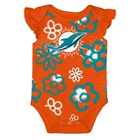 Girl's Outerstuff  Aqua/Orange Miami Dolphins Sunshine Two-Piece Bodysuit Set
