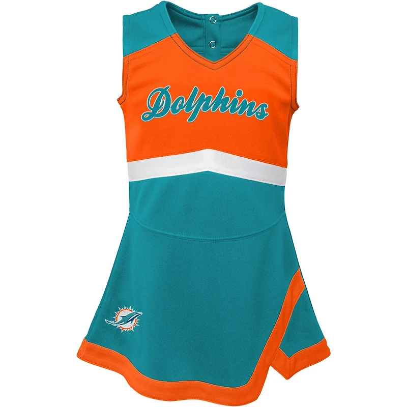 Girls Infant Aqua Miami Dolphins Cheer Captain Jumper Dress