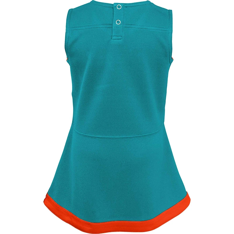 Girls Infant Aqua Miami Dolphins Cheer Captain Jumper Dress