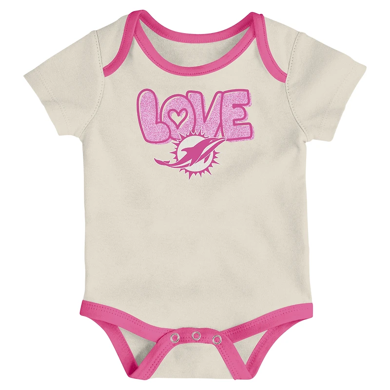 Ensemble 2 pièces body et pantalon pour nouveau-né bébé blanc Miami Dolphins All The Love fille