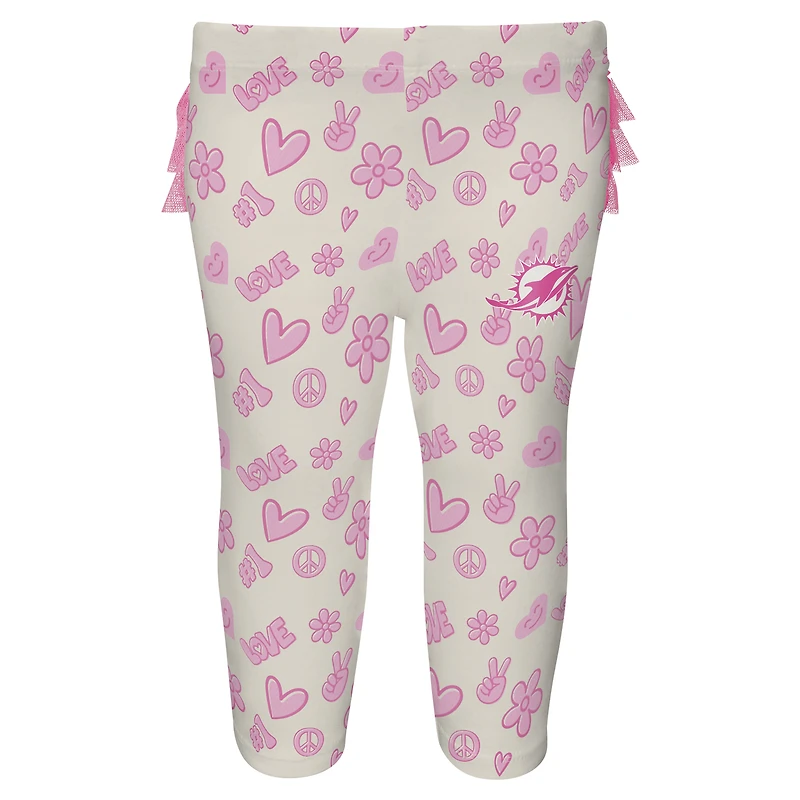 Girls Newborn & Infant White Miami Dolphins All The Love 2 Piece Bodysuit and Pants Set