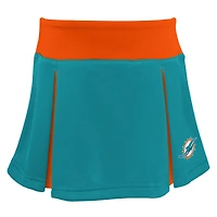 Ensemble deux pièces de pom-pom girl Spirit Miami Dolphins Aqua préscolaire pour filles avec bloomers