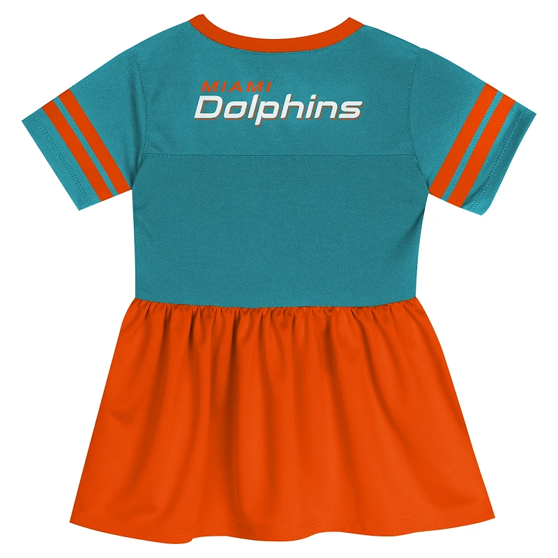 Girls Preschool Aqua Miami Dolphins Stadium Lights Fashion Jersey Dress