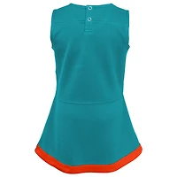 Girls Toddler Aqua Miami Dolphins Cheer Captain Dress with Bloomers