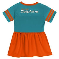 Girls Toddler Aqua Miami Dolphins Stadium Lights Fashion Jersey Dress
