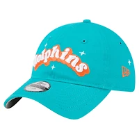 Casquette ajustable New Era Aqua Miami Dolphins Cheer 9TWENTY pour jeunes filles