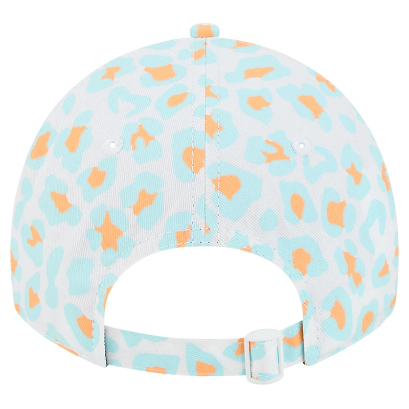 Casquette ajustable Active Leopard 9TWENTY Miami Dolphins New Era blanche pour filles