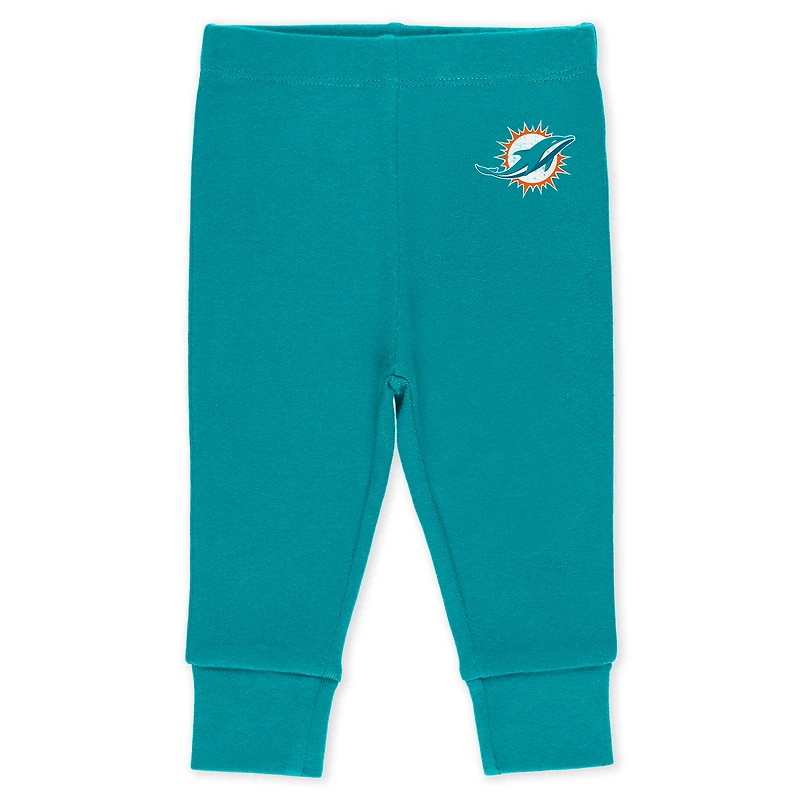 Vêtements pour bébés et nouveau-nés par Erin Andrews Miami Dolphins Ensemble trois pièces Body pantalon Turn Me Around