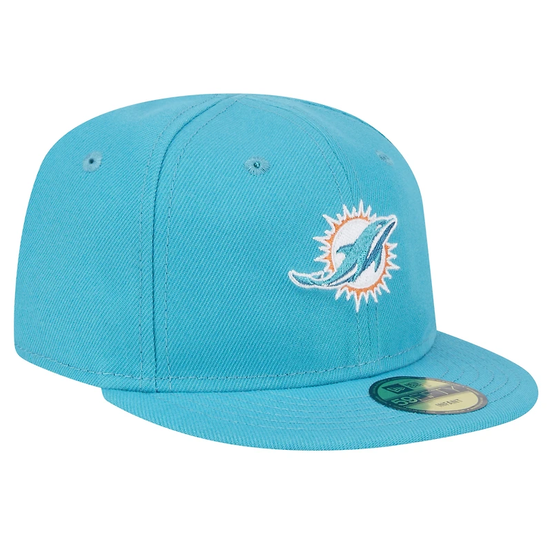 Casquette ajustée My 1st 59FIFTY pour bébé New Era Aqua Miami Dolphins
