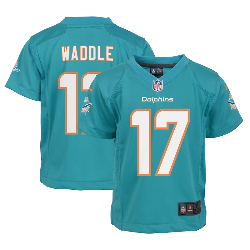 Infant Nike Jaylen Waddle Aqua Miami Dolphins Team Player Game Jersey