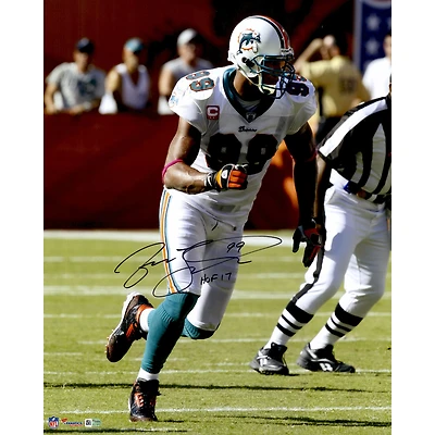 Jason Taylor Miami Dolphins Photographie de course dédicacée 16" x 20" avec inscription "HOF 17"