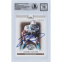 Jason Taylor Miami Dolphins Autographed 2007 Topps Triple Threads Sepia #80 #179/639 Beckett Fanatics Witnessed Authenticated 10 Card