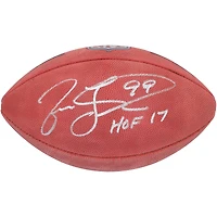 Ballon de football Duke en couleur autographié par Jason Taylor des Miami Dolphins avec l'inscription « HOF 17 »