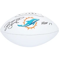 Ballon de football Franklin White Panel autographié par Jason Taylor des Miami Dolphins avec l'inscription « HOF 17 »