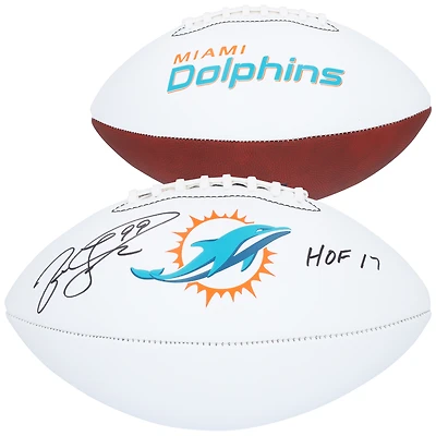 Ballon de football Franklin White Panel autographié par Jason Taylor des Miami Dolphins avec l'inscription « HOF 17 »